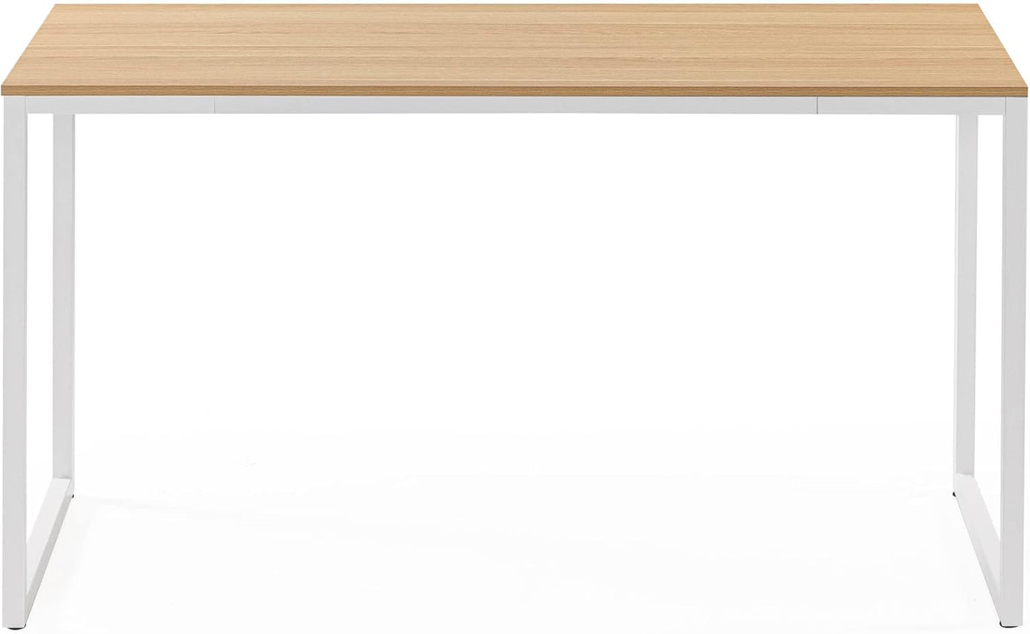 ZINUS Jennifer 55 Inch White Frame Desk, Computer Workstation, Office Desk, Dining Table, Easy Assembly, Natural