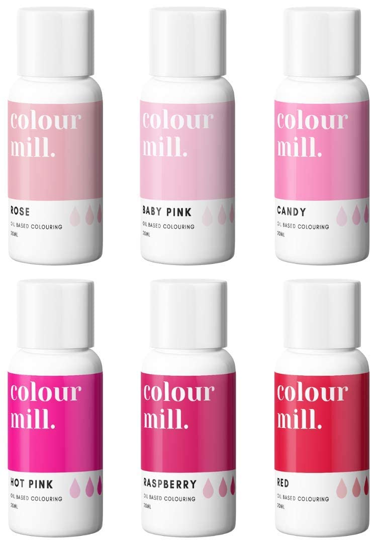 Colour Mill Oil-Based Food Coloring, 20 Milliliters Each of 6 Colors: Baby Blue, Navy, Royal, Sky Blue, Teal and Tiffany