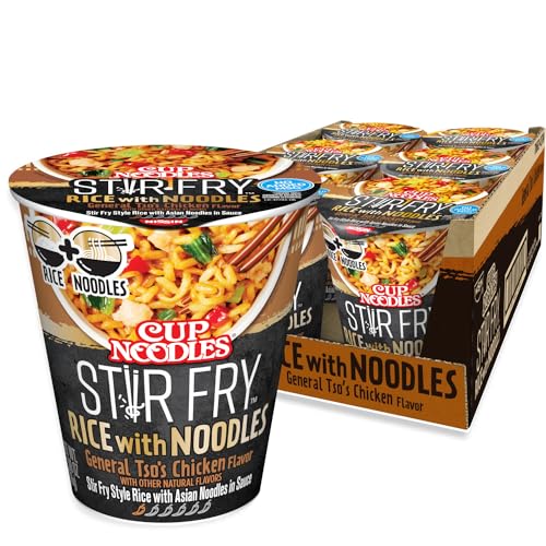 Nissin Cup Noodles Stir Fry Rice with Noodles, General Tso's Chicken, 2.68 Ounce (Pack of 6)