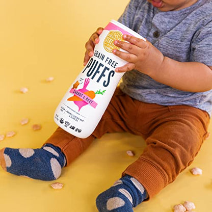 Serenity Kids 6+ Months Grain Free Puffs Toddler & Baby Snack | No Added Sugar, Gluten & Rice Free, Allergen Free | Made with Organic Cassava, Veggies, and Herbs | Puffs Variety Pack | 6 Count