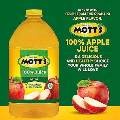 Mott's 100% Original Apple Juice, 8 Fl Oz Bottles, 24 Count (4 Packs Of 6), 2 Servings Of Fruit, 100% Fruit Juice, Gluten-free, Caffeine-free, Kosher, Contains No Artificial Colors Or Sweeteners