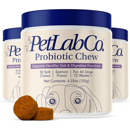 PetLab Co. Probiotics for Dogs, Support Gut Health, Diarrhea, Digestive Health & Seasonal Allergies - Pork Flavor - 30 Soft Chews - Packaging May Vary (Value 3-Pack)