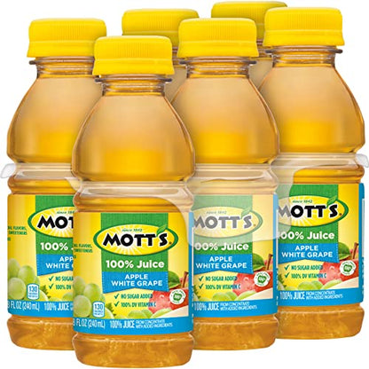 Mott's 100% Original Apple Juice, 8 Fl Oz Bottles, 24 Count (4 Packs Of 6), 2 Servings Of Fruit, 100% Fruit Juice, Gluten-free, Caffeine-free, Kosher, Contains No Artificial Colors Or Sweeteners