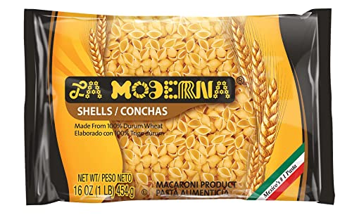 La Moderna Shells Pasta, Noodles, Durum Wheat, Protein, Fiber, Vitamins, 7 Oz