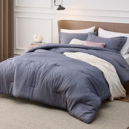 Bedsure Twin/Twin XL Comforter Set Dorm Bedding - Dark Grey Twin Bedding Set for College, Soft Cationic Dyed Bed Set for All Seasons, 2 Pieces, 1 Comforter (68"x88") and 1 Pillow Sham (20"x26"+2")