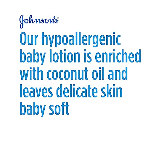 Johnson's Moisturizing Mild Pink Baby Lotion with Coconut Oil for Delicate Baby Skin, Paraben-, Phthalate- & Dye-Free, Hypoallergenic & Dermatologist-Tested, Baby Skin Care, 27.1 Fl. Oz