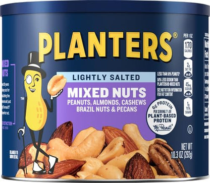 PLANTERS Roasted Unsalted Mixed Nuts, 10.3 oz Canister