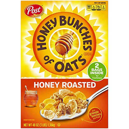 Honey Bunches of Oats with Strawberries Breakfast Cereal, Strawberry Cereal with Oats and Granola Clusters, 11 OZ Box