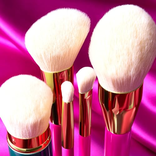 LAURA GELLER NEW YORK Retractable Airbrush Kabuki Brush for All Face Makeup & Foundation for Liquid, Cream and Powder Face Makeup With Aluminum Handle