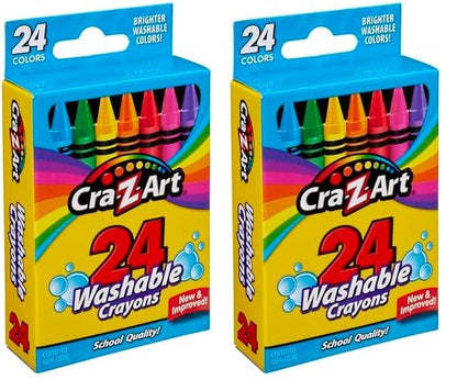 Cra-Z-Art Washable Crayons, 24 Count, Crayons for Kids Back To School Supply List Essential