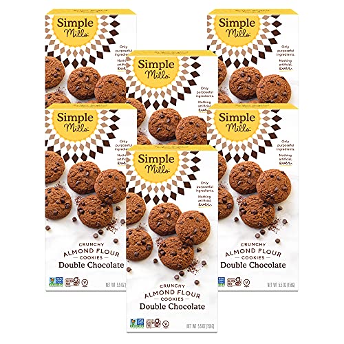 Simple Mills Almond Flour Crunchy Cookies, Chocolate Chip - Gluten Free, Vegan, Healthy Snacks, Made with Organic Coconut Oil, 5.5 Ounce (Pack of 1)