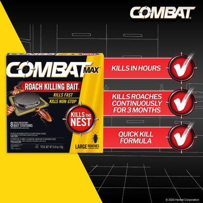 Combat Max Large Roach Killing Bait, 8 count (Pack of 1)