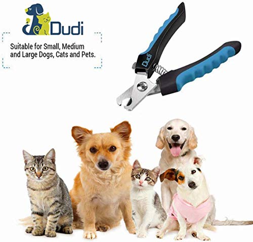 Dudi Pet Dog Nail Clipper - Clippers for Nails with Safety Guard - Claw Trimmers for Cat Dogs and Puppy - for Small Medium and Large Breeds - Extra Small - Blue/Black