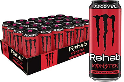 Monster Energy Rehab Tea + Lemonade + Energy, Energy Iced Tea, Energy Drink 15.5 Ounce (Pack of 15)