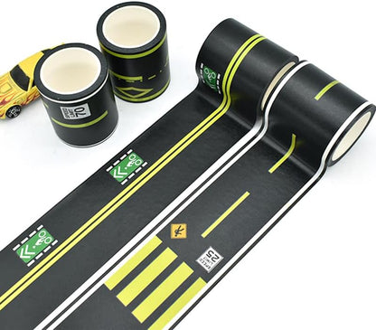 Toy Car Road Tape - Sticks to Flat Surfaces, No Residue; 30 ft. x 2 in. - Highway, Black