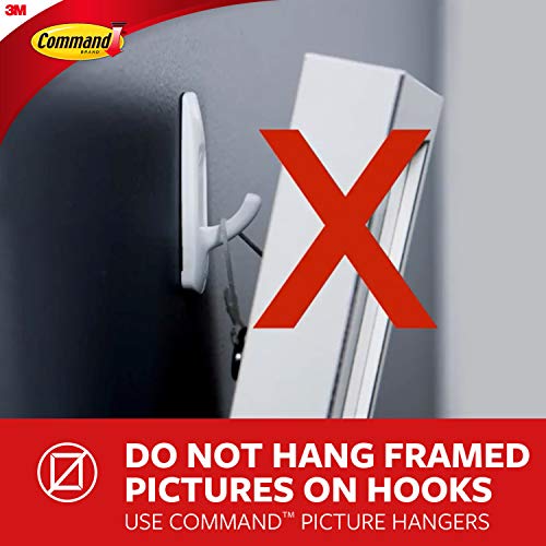 Command Medium Wall Hooks, Damage Free Hanging Wall Hooks with Adhesive Strips, No Tools Wall Hooks for Hanging Decorations in Living Spaces, 7 Clear Wall Hooks and 12 Command Strips