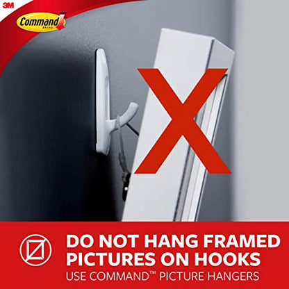 Command Medium Wall Hooks, Damage Free Hanging Wall Hooks with Adhesive Strips, No Tools Wall Hooks for Hanging Decorations in Living Spaces, 7 Clear Wall Hooks and 12 Command Strips