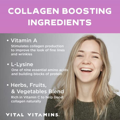 Vital Vitamins Collagen for Women & Men - Type I, II, III, V, X Multi Collagen Pills - Grass Fed, Non-GMO - 150 Capsules