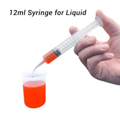 Wisdom Teeth Syringe, 5 Pack Irrigation Dental Syringes with Measure Scale & Curved Tip for Dental Care Liquid Oral Tonsil Stone