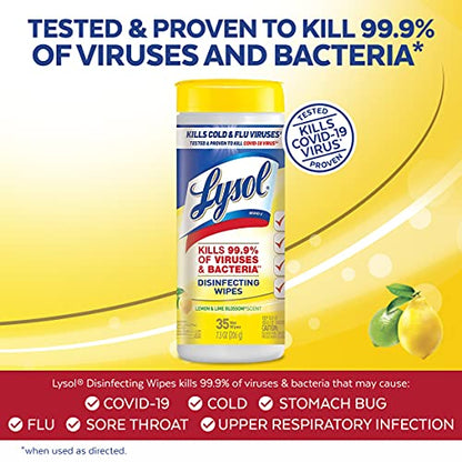 Lysol Disinfectant Wipes, Multi-Surface Antibacterial Cleaning Wipes, For Disinfecting and Cleaning, Crisp Linen, 80 Count