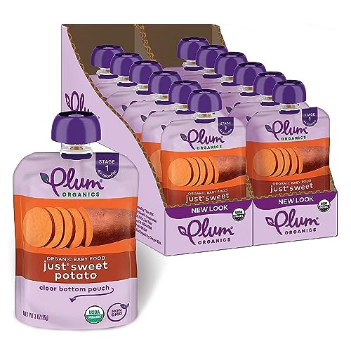 Plum Organics | Stage 1 | Organic Baby Food Meals [4+ Months] | Just Prunes | 3.5 Ounce Pouch (Pack Of 12) Packaging May Vary