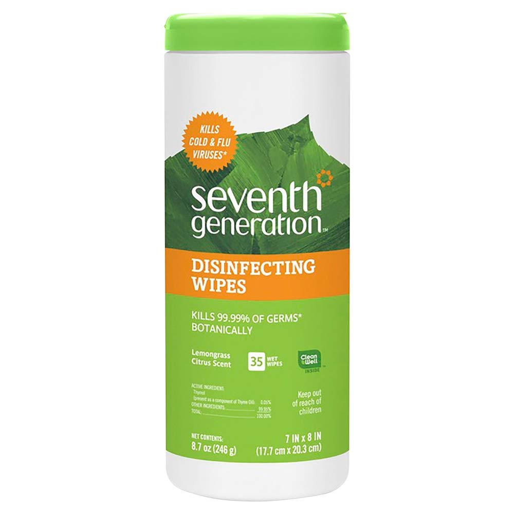 Seventh Generation Disinfecting Multi Surface Wipes, Botanical Disinfectant, 70 Count, Pack of 6