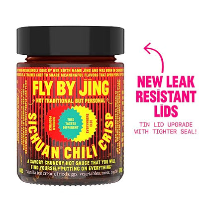 FLYBYJING Sichuan Chili Crisp - Premium Spicy Savory All-Natural Vegan Chili Oil - Crunchy Hot Sauce, Good on Everything, Sugar Free - 6oz (Pack of 1)