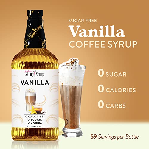 Jordan's Skinny Syrups Sugar Free Coffee Syrup, Vanilla Flavor Drink Mix, Zero Calorie Flavoring for Chai Latte, Protein Shake, Food and More, Gluten Free, Keto Friendly, 25.4 Fl Oz, 2 Pack