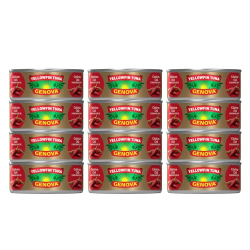 Genova Premium Yellowfin Tuna in Olive Oil, Wild Caught, Solid Light, 5 oz. Can (Pack of 8)