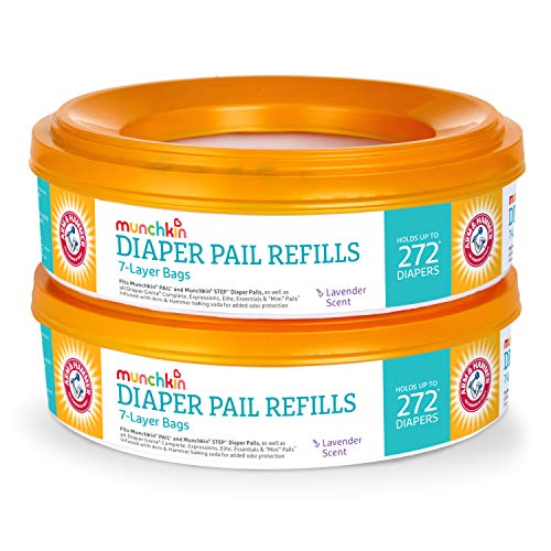 Munchkin® Arm & Hammer Diaper Pail Refill Rings, Holds up to 544 Newborn Diapers, 2 Pack