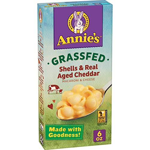 Annie's White Cheddar Shells Macaroni and Cheese with Organic Pasta, 6 oz (Pack of 12)