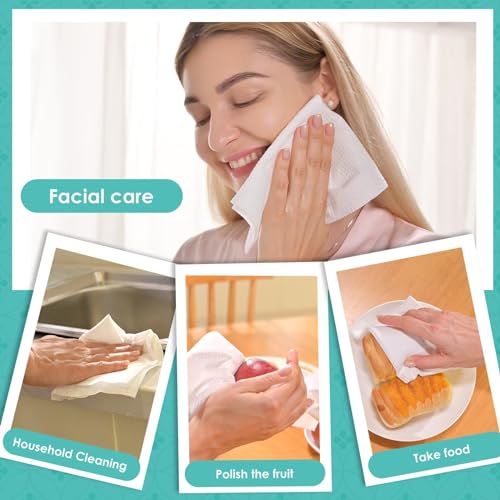 Ditoi Face Towels, 10"×12" Softness Disposable Face Towel, Thickness Face Towelettes XL, Makeup Remover Dry Wipes, Clean Face Cloths for Sensitive Skin, 50 Count (1 Pack)