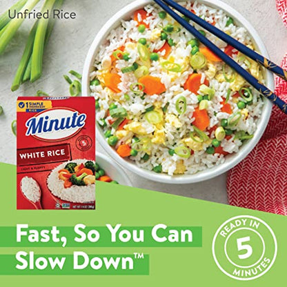 Minute White Rice, Instant White Rice for Quick Dinner Meals, 72-Ounce Box