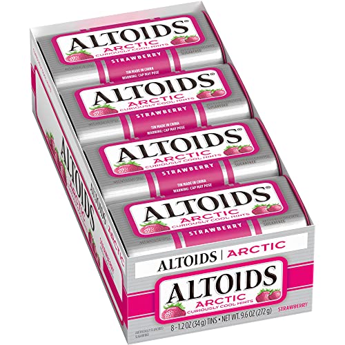 ALTOIDS Arctic Peppermint Breath Mints Hard Candy Bulk, 1.2 oz Tin (Pack of 8)