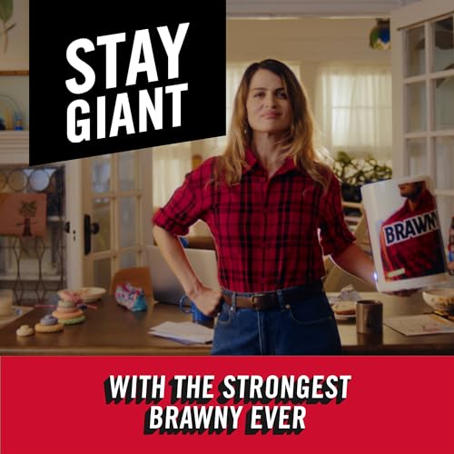 Brawny Tear-A-Square Paper Towels, 6 Triple Rolls = 18 Regular Rolls, 3 Sheet Sizes (Quarter, Half, Full), Strength for All Messes, Cleanups, and Meal Prep