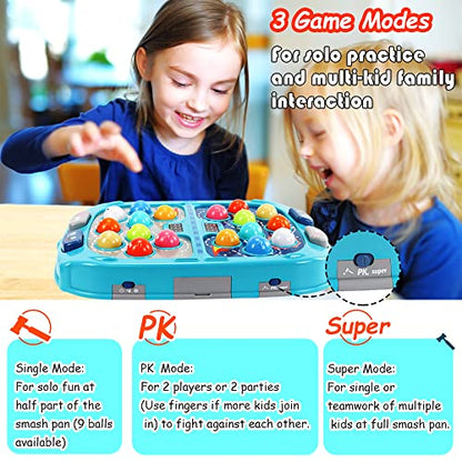 Whack Mole Game for Toddlers, Toys for 3-12 Year Old Boys and Girls, Whack Mole Toys for Kid,Gifts for 3 4 5 6+ Year Old Boys, Interactive Educational Toys with Sound and Light, PK Mode with 2 Hammers