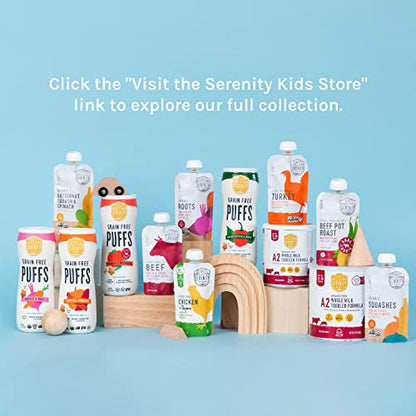 Serenity Kids 6+ Months Grain Free Puffs Toddler & Baby Snack | No Added Sugar, Gluten & Rice Free, Allergen Free | Made with Organic Cassava, Veggies, and Herbs | Puffs Variety Pack | 6 Count