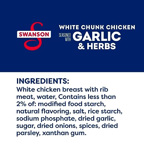 Swanson White Premium Chunk Canned Chicken Breast in Water, Fully Cooked Chicken, 4.5 OZ Can (Pack of 4)