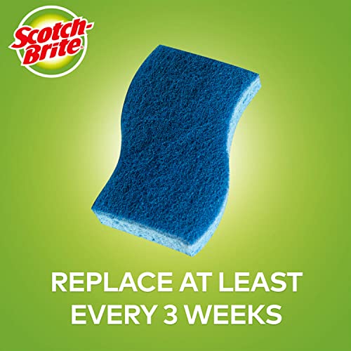 Scotch-Brite Zero Scratch Scrub Sponges, 6 Kitchen Sponges for Washing Dishes and Cleaning the Kitchen and Bath, Non-Scratch Sponge Safe for Non-Stick Cookware