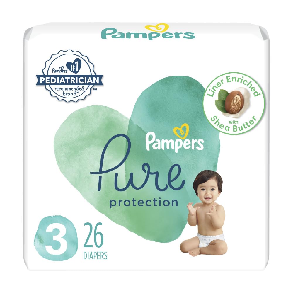 Pampers Pure Protection Diapers - Size 5, One Month Supply (132 Count), Hypoallergenic Premium Disposable Baby Diapers (Packaging May Vary)