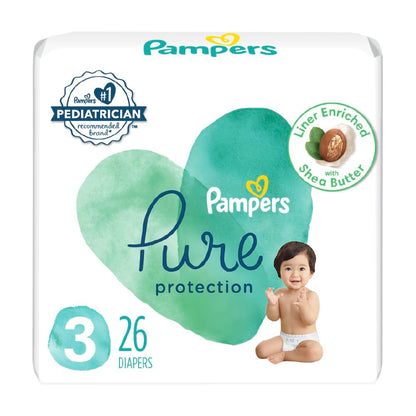 Pampers Pure Protection Diapers - Size 5, One Month Supply (132 Count), Hypoallergenic Premium Disposable Baby Diapers (Packaging May Vary)