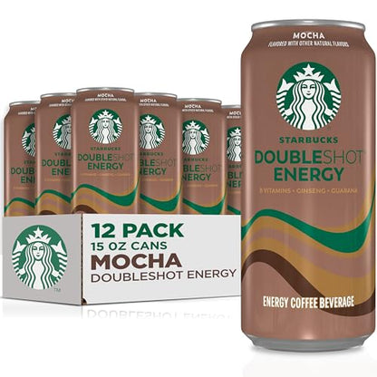 Starbucks Doubleshot Energy Drink Coffee Beverage, Vanilla, Iced Coffee, 15 fl oz Cans (12 Pack) (Packaging May Vary)