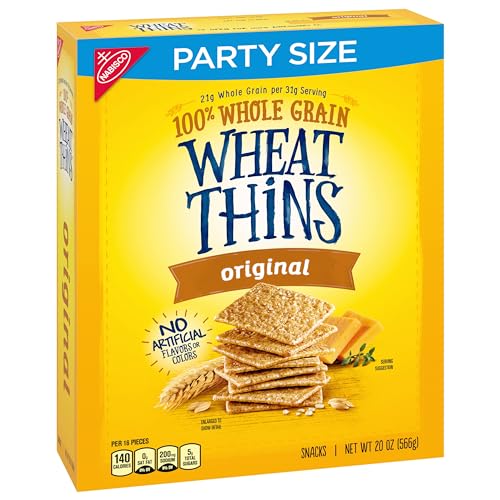 Wheat Thins Original Whole Grain Wheat Crackers, Party Size, 20 oz Box