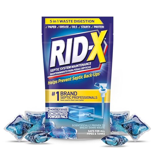 Rid-X Septic System Treatment, Septic Tank Treatment, 3-Monthly Supply Dual Action Septi-Pacs - 3.2 oz