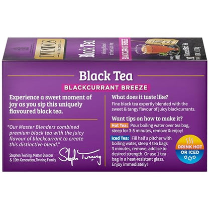 Twinings English Breakfast Black Tea, 100 Individually Wrapped Tea Bags, Smooth, Flavourful, Robust, Caffeinated, Enjoy Hot or Iced