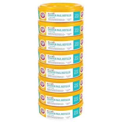 Munchkin® Arm & Hammer Diaper Pail Refill Rings, Holds up to 544 Newborn Diapers, 2 Pack