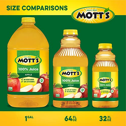 Mott's 100% Original Apple Juice, 8 Fl Oz Bottles, 24 Count (4 Packs Of 6), 2 Servings Of Fruit, 100% Fruit Juice, Gluten-free, Caffeine-free, Kosher, Contains No Artificial Colors Or Sweeteners