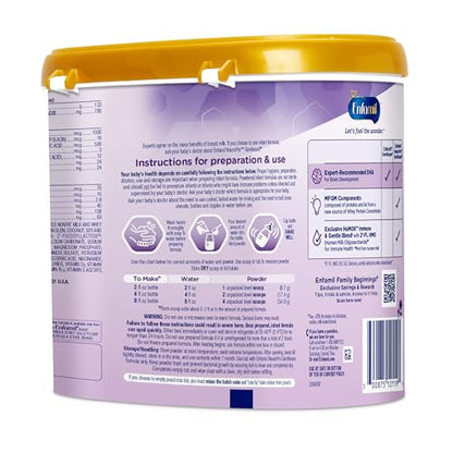 Enfamil NeuroPro Gentlease Baby Formula, Brain Building DHA, HuMO6 Immune Blend, Designed to Reduce Fussiness, Crying, Gas & Spit-up in 24 Hrs, has Prebiotics to Promote Softer Stools, Reusable Tub, 19.5 Oz