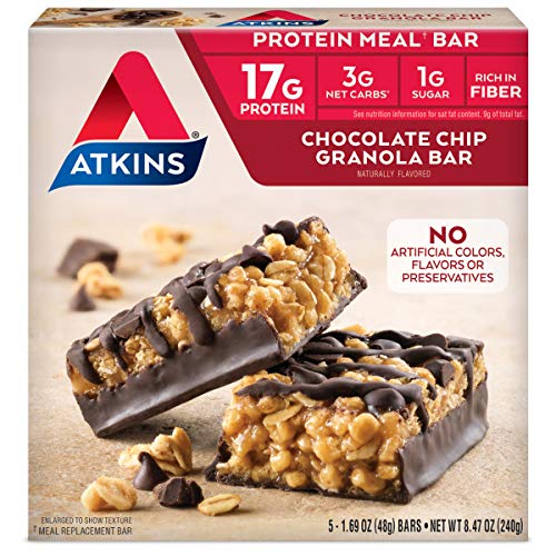 Atkins Endulge Caramel Nut Chew Bar, Dessert Favorite, 1g Sugar, Good Source of Fiber, Low Sugar, 10 Count