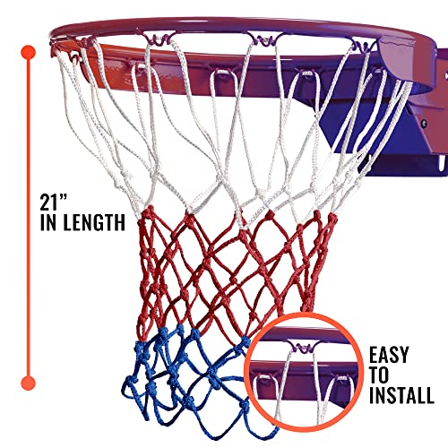 Heavy Duty Basketball Net Replacement - All Weather Anti Whip, Fits Standard Indoor or Outdoor Rims - 12 Loops